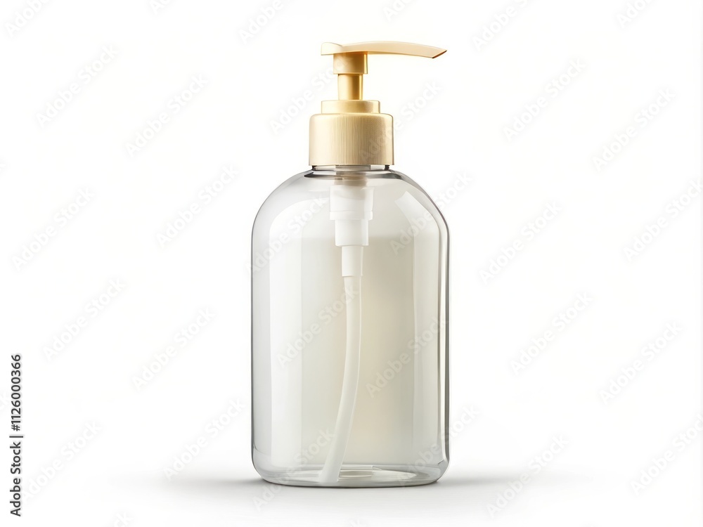 Aerial View Plastic Pump Bottle Mockup, Front View, White Background, Product Photography, Packaging Design, 3D Render Aerial View Plastic Pump Bottle Mockup, Front View, White Background, Product Photography, Packaging Design, 3D Render