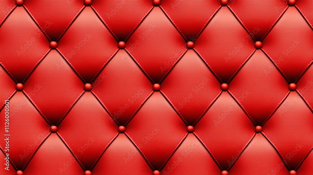 Red tufted leather upholstery with buttons and diamond pattern. Red background, wall paper, Red tufted leather upholstery with buttons and diamond pattern. Red background, wall paper,