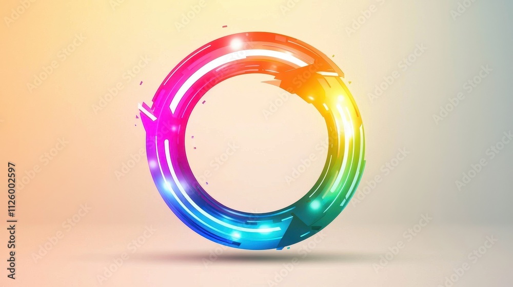 Vibrant Circular Refresh Icon Design with Dynamic Colors and Smooth Looping Elements Vibrant Circular Refresh Icon Design with Dynamic Colors and Smooth Looping Elements