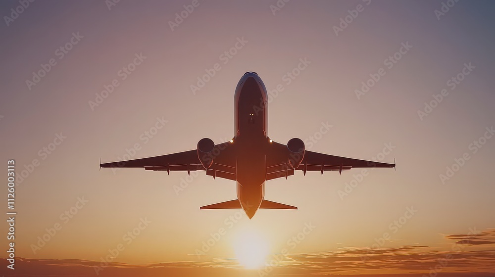 Airplane Silhouette Sunset Takeoff Travel Flight Journey Airplane Silhouette Sunset Takeoff Travel Flight Journey