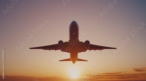 Airplane Silhouette Sunset Takeoff  Travel  Flight  Journey
