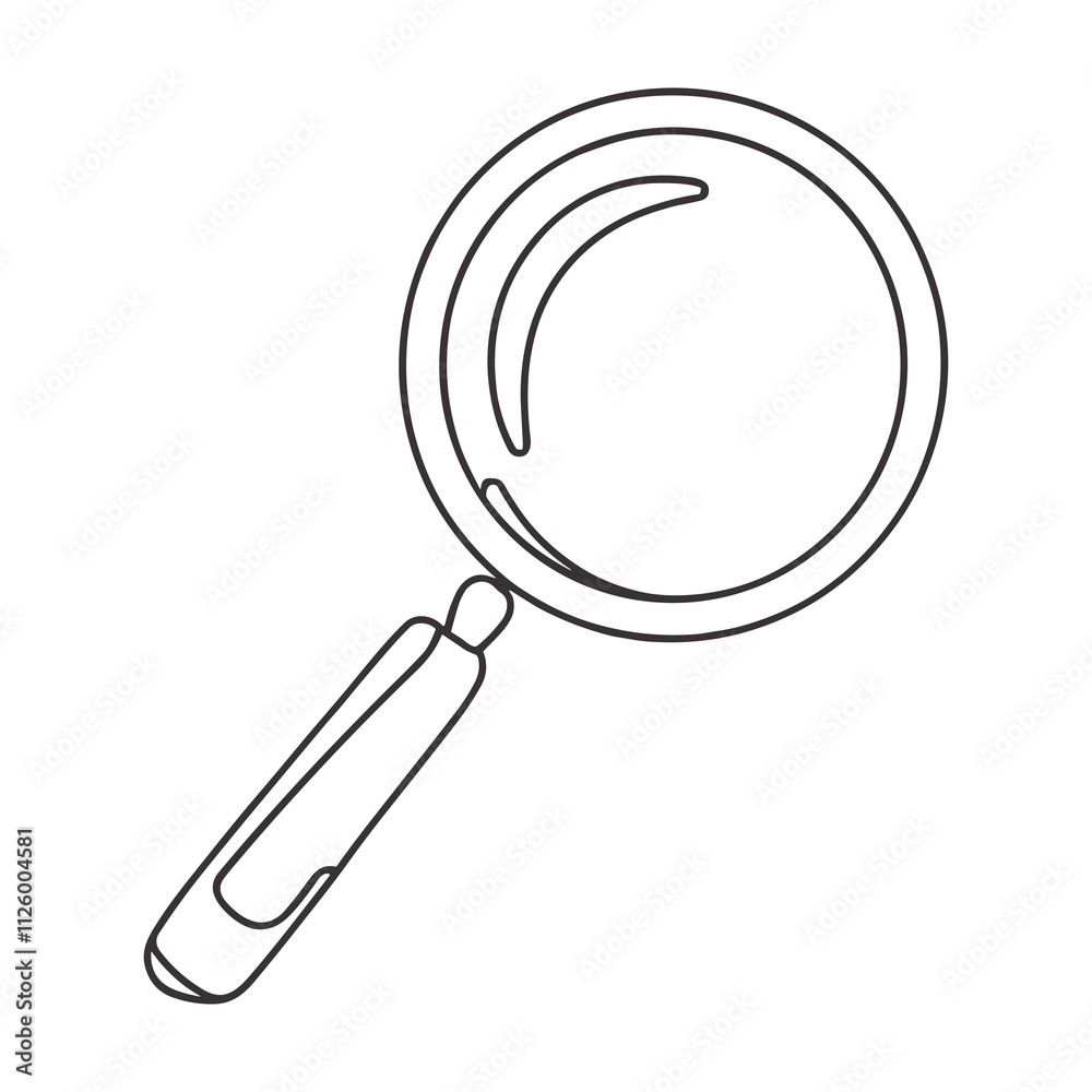 Line Art of a Magnifying Glass Line Art of a Magnifying Glass