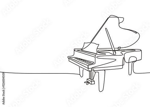  Line Art of a Grand Piano