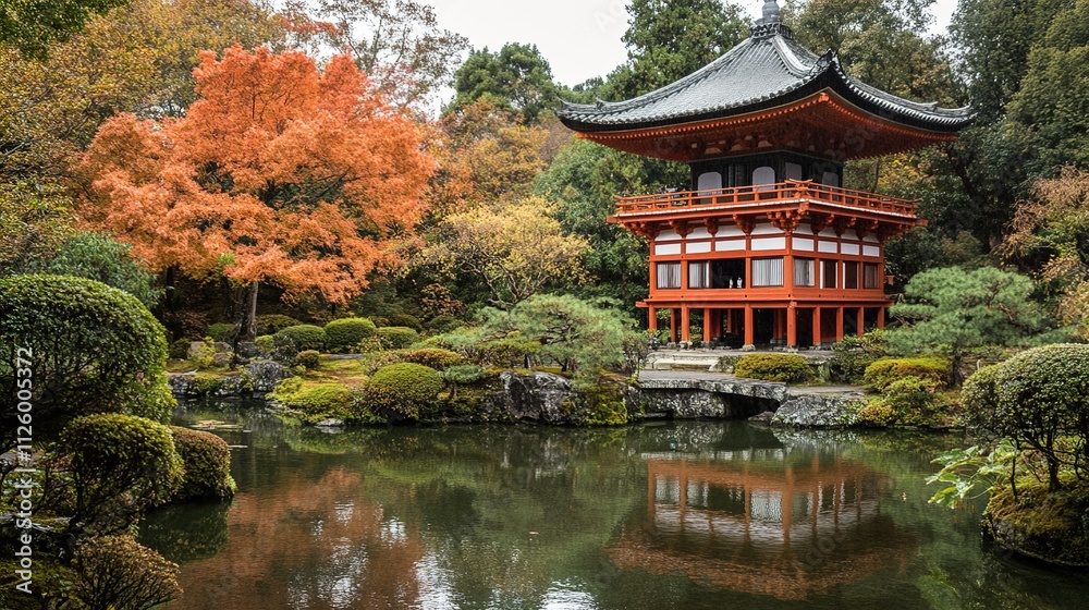 japanese garden in autumn