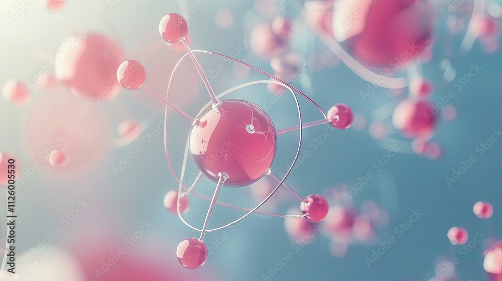 3d illustration of an abstract atom or molecule structure background, scientific and medical concept with glowing particles and network connections. 3d illustration of an abstract atom or molecule structure background, scientific and medical concept with glowing particles and network connections.
