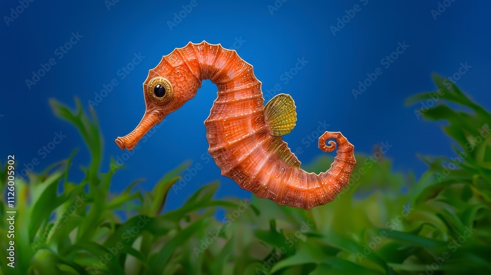 Majestic Seahorse in Vibrant Underwater Scene