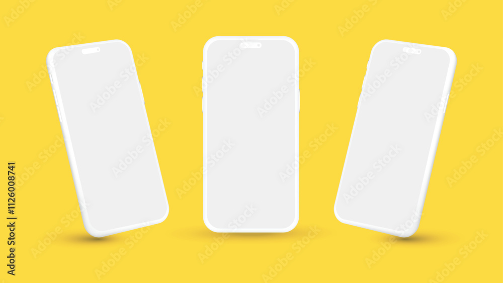 Modern Minimalist Clay Smartphone Mockups for App Marketing Promotion, Banner, Flyer, Brochure, Presentations, and Infographics - Vector EPS. Modern Minimalist Clay Smartphone Mockups for App Marketing Promotion, Banner, Flyer, Brochure, Presentations, and Infographics - Vector EPS.