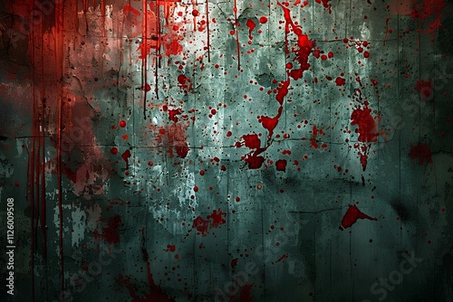 A grungy wall with red paint on it