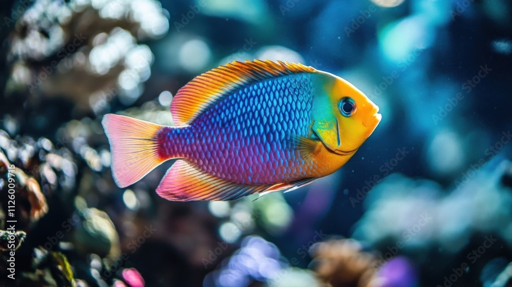 Obraz premium vibrant tropical fish swimming in a coral reef