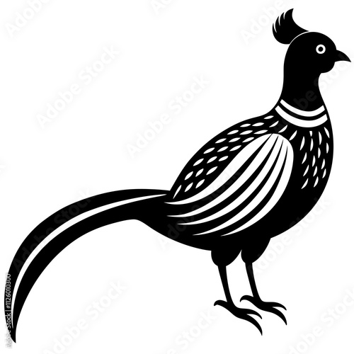 bird golden pheasant vector silhouette 