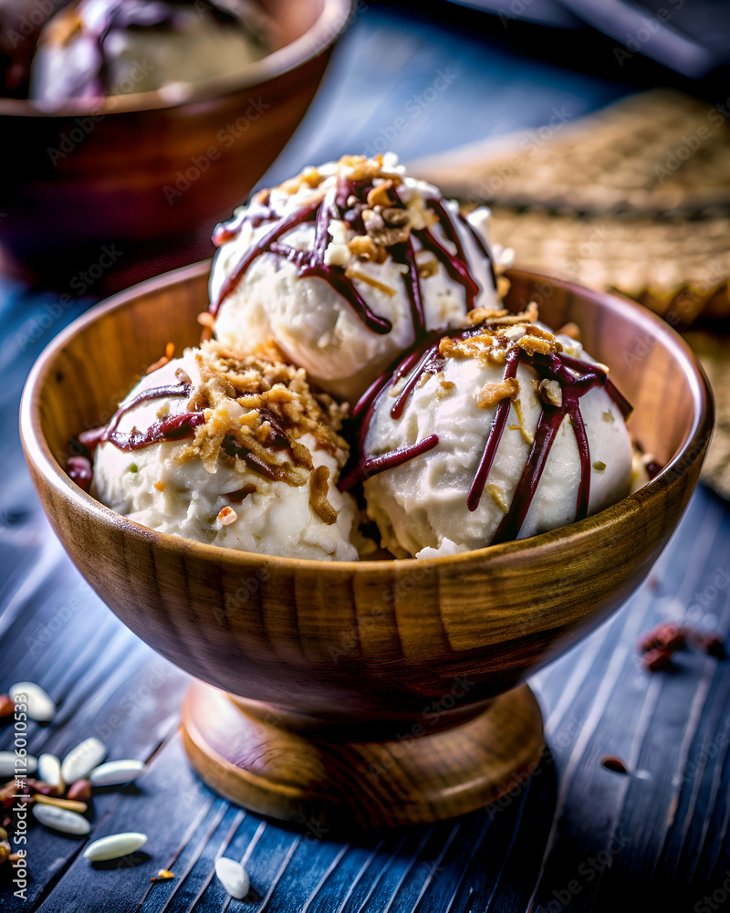 Vanilla Ice Cream with Chocolate Sauce and Sprinkles Vanilla Ice Cream with Chocolate Sauce and Sprinkles