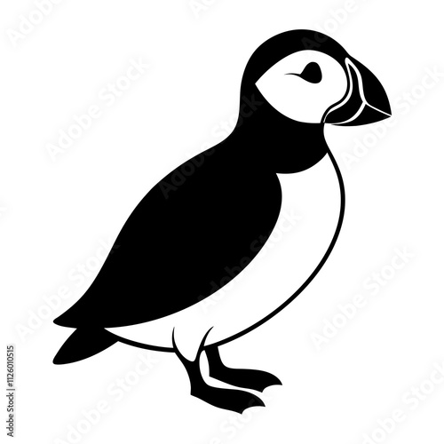 puffin bird vector silhouette 