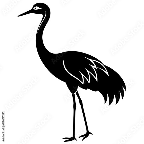 bird sandhill crane vector silhouette 