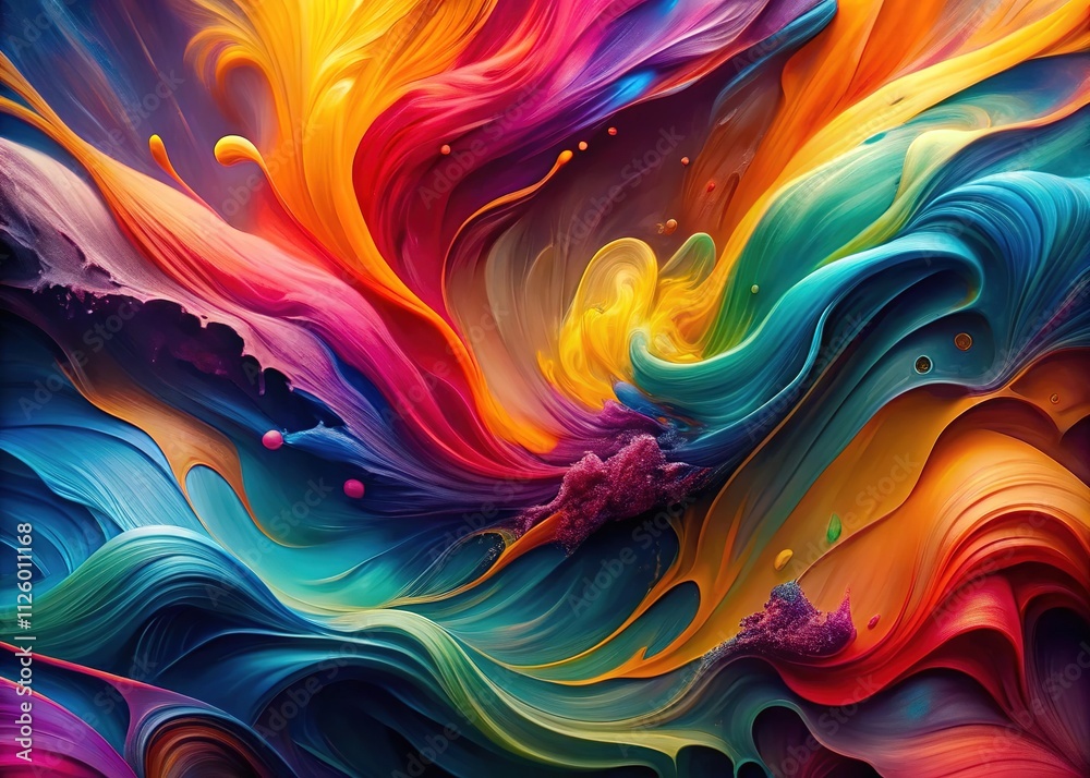 Abstract Flowing Shapes - Low Light Vibrant Colors Abstract Flowing Shapes - Low Light Vibrant Colors