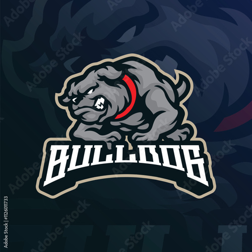 Bulldog mascot logo design vector with modern illustration concept style for badge, emblem and t shirt printing. Angry bulldog illustration for sport team. photo