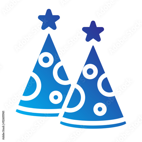 Flat Gradient Birthday Hat Celebration Icon