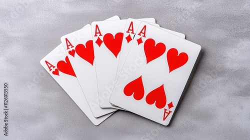 A photostock of a deck of playing cards fanned out on a clean white background, perfect for gaming and entertainment concepts. High Quality photo