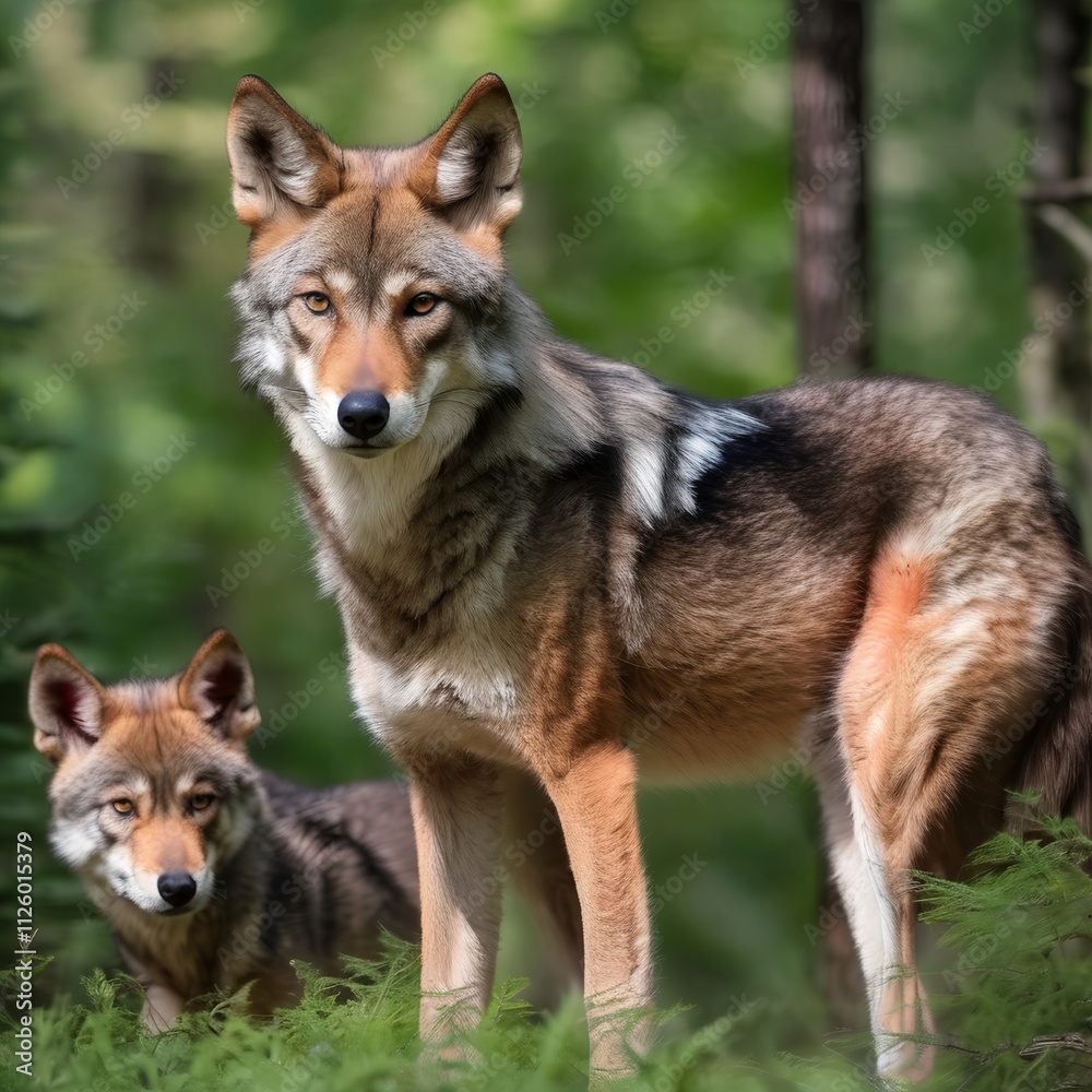 Fototapeta premium wolf family