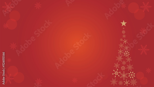 クリスマスツリーのバナー背景テンプレート　横長　16:9