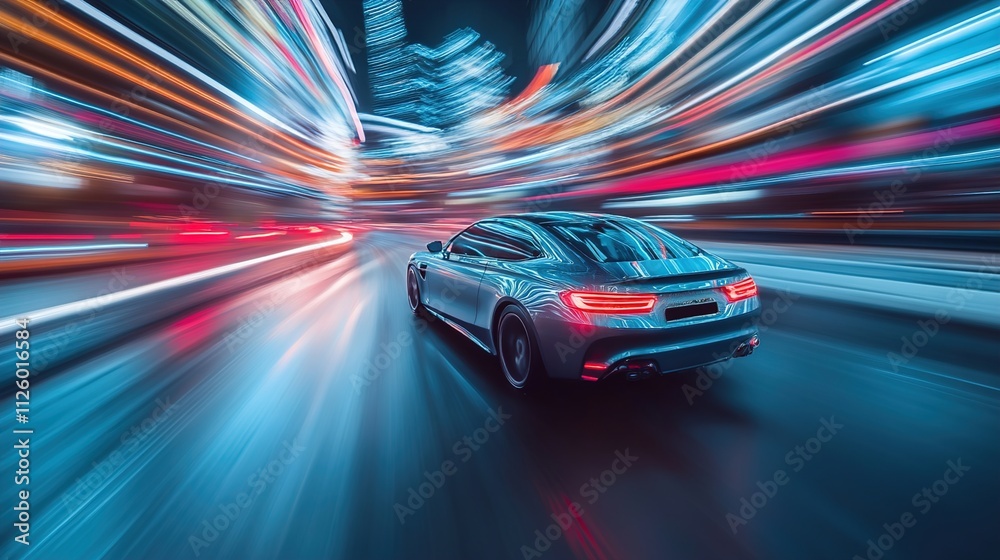 fast moving car on the road fast moving car on the road