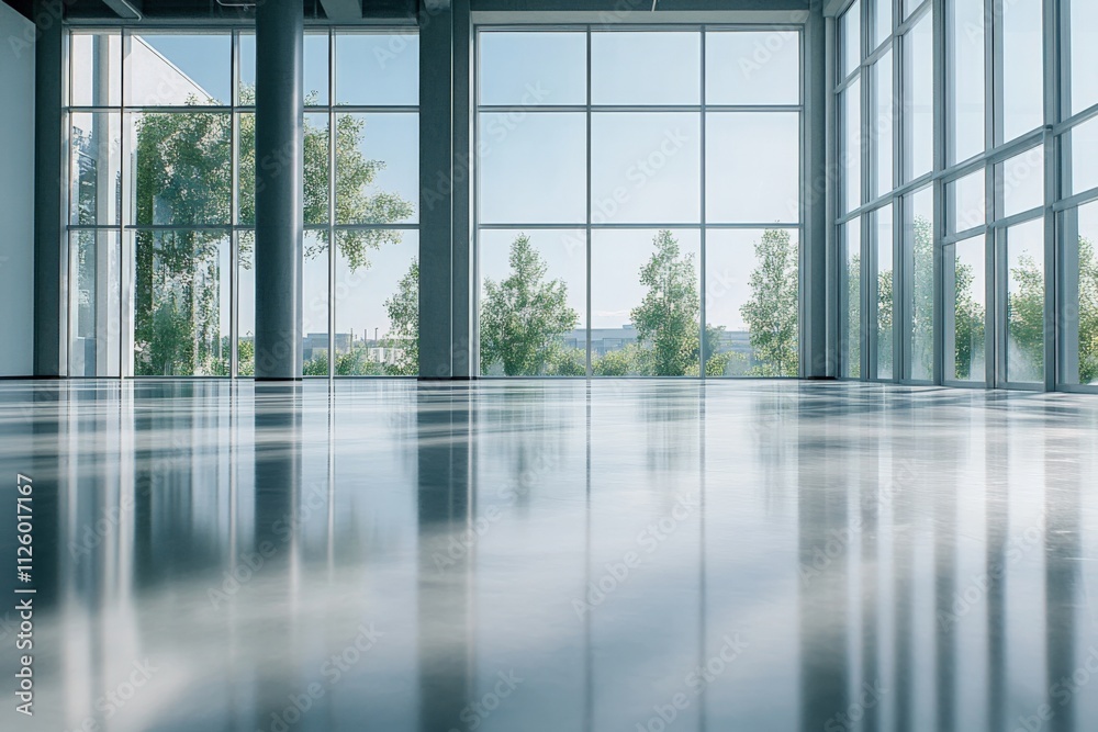 modern empty interior with large windows and natural light modern empty interior with large windows and natural light