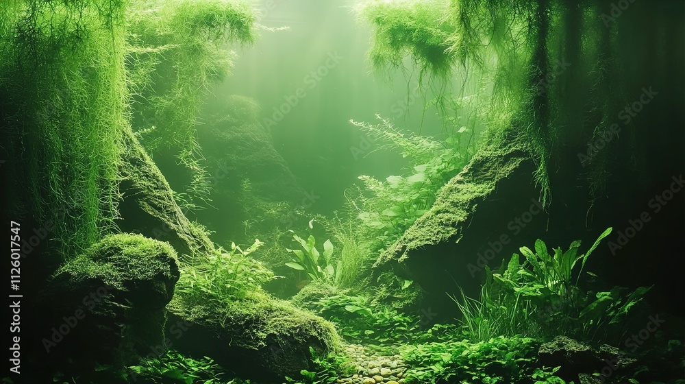 Fototapeta premium green moss on the rocks