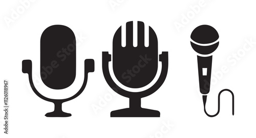 Microphone vector icon on white background.eps 10