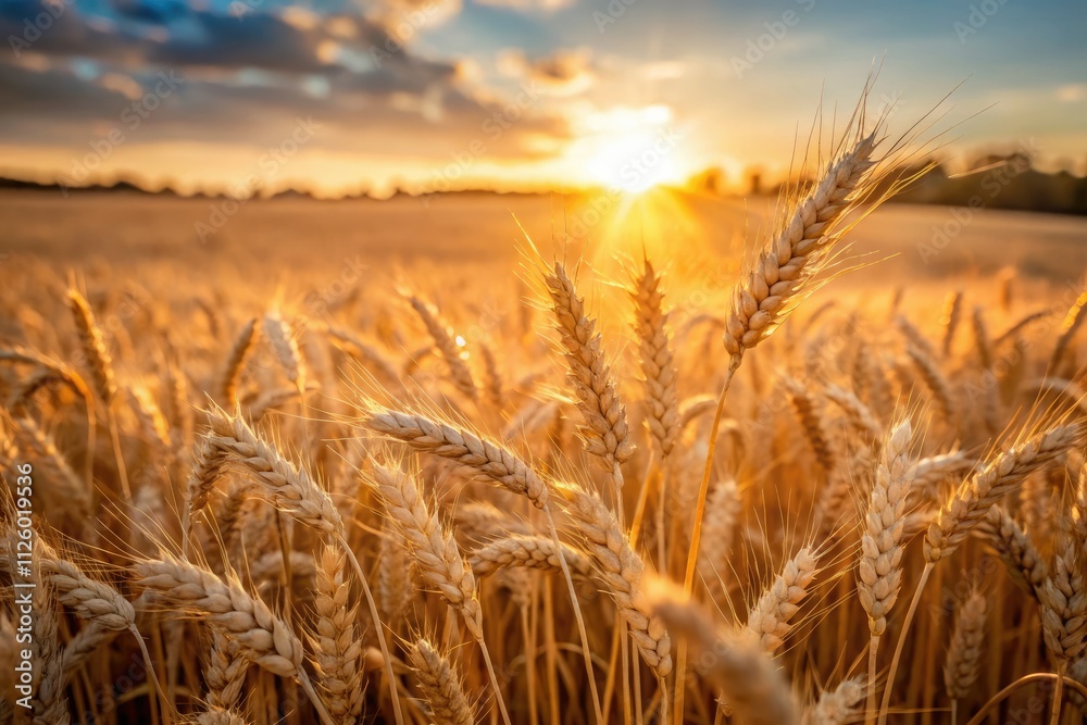 Sunlit Wheat Field: Sustainable Abundance - Single Line Drawing Photography Sunlit Wheat Field: Sustainable Abundance - Single Line Drawing Photography