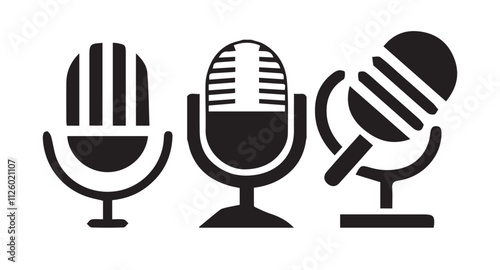 Microphone vector icon on white background.eps 10