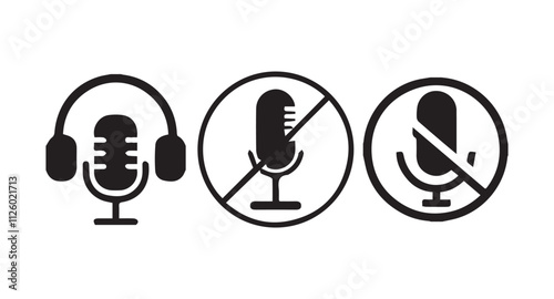 Microphone vector icon on white background.eps 10