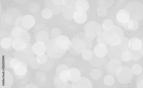 Background grey bokeh abstarct white beige circle light texture bubble blur pattern defocused glowing sparkle snow glitter snowflake magig backdrop ecosystem foreground card silver space decoration.