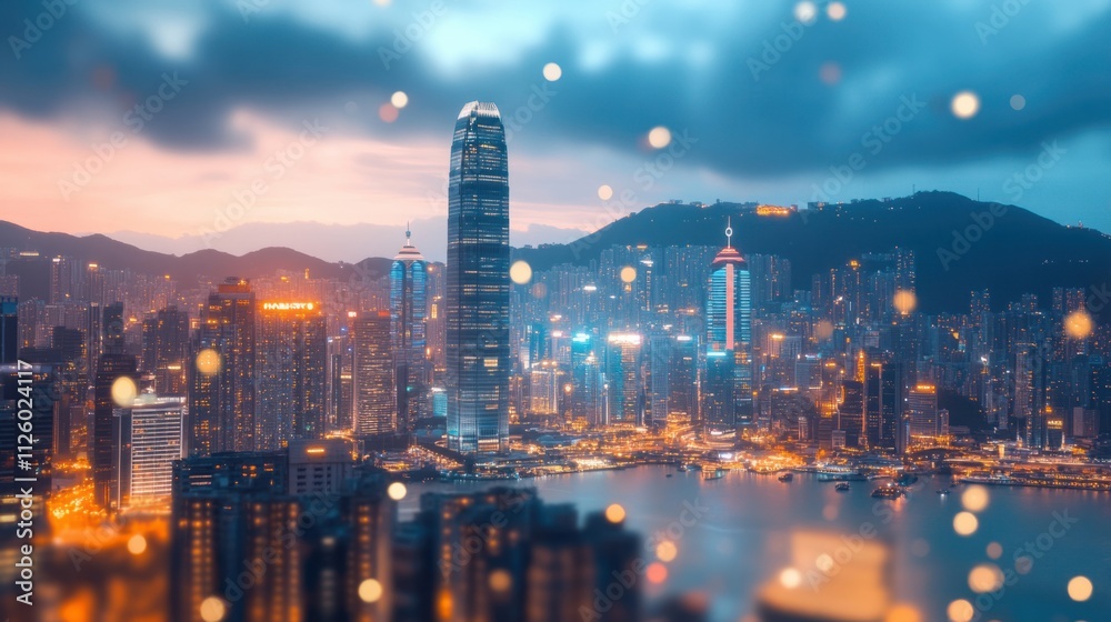 A bright city powered by renewable energy with a net zero carbon scale prominently displayed in the foreground A bright city powered by renewable energy with a net zero carbon scale prominently displayed in the foreground