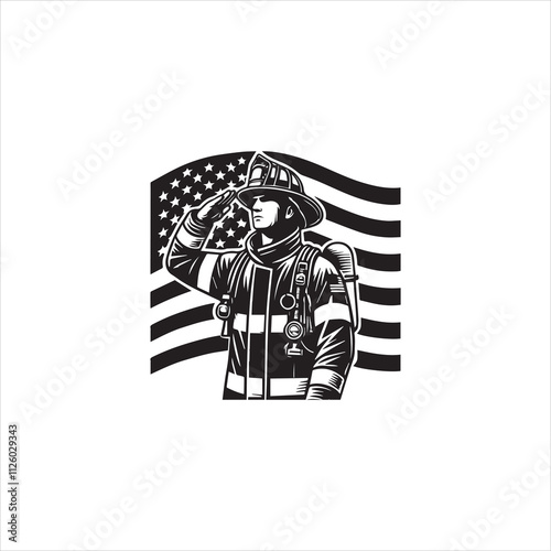 Firefighter ClipArt Design - Fireman Vector illustration