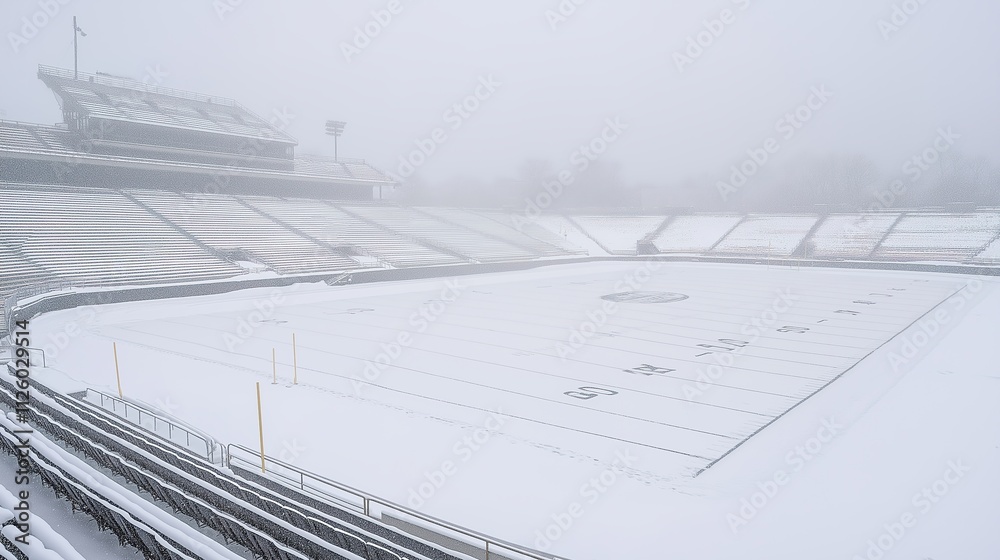 Stadium engulfed in a winter storm, showcasing resilience and unity amidst challenging conditions. Stadium engulfed in a winter storm, showcasing resilience and unity amidst challenging conditions.