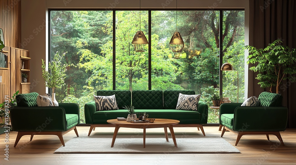 Fototapeta premium table and chairs in a garden