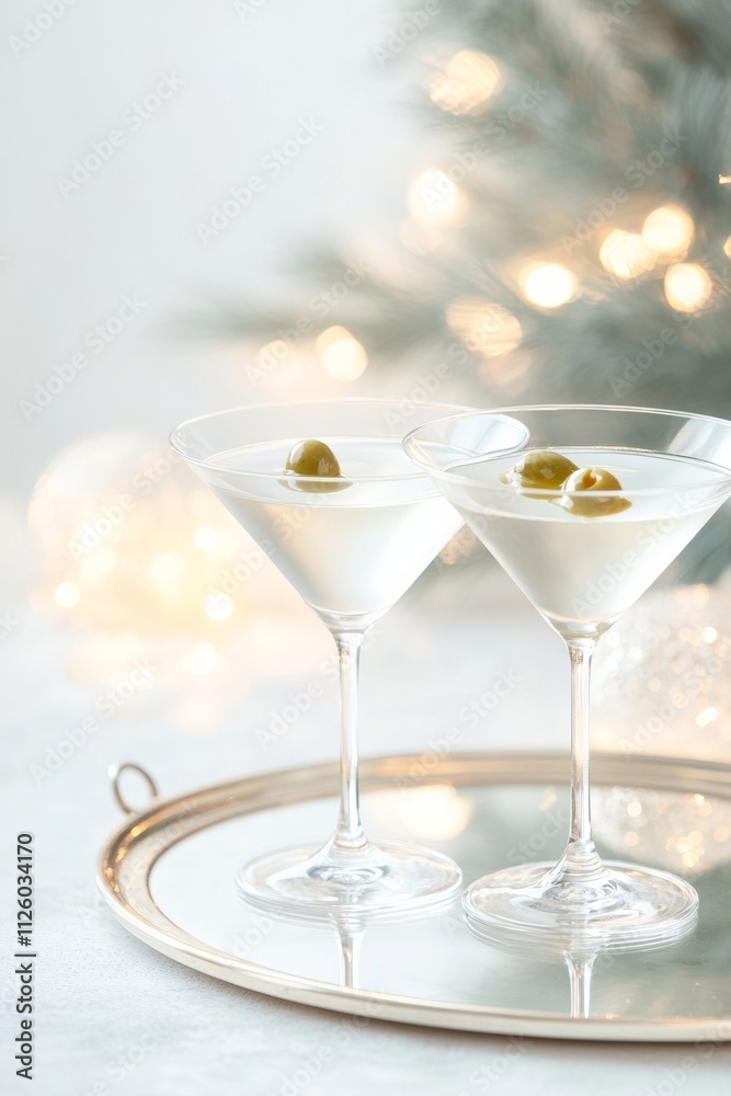 Obraz premium Elegant Festive Cocktails for National Repeal Day, Christmas, and New Years Eve Celebrations