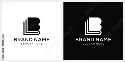 creative letter B book logo design vector template