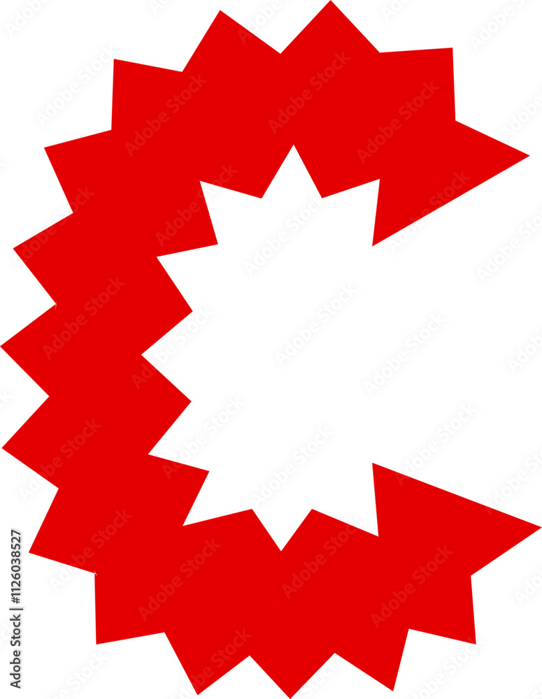C Alphabet Zigzag Wavy Font Distorted Letter C Alphabet Zigzag Wavy Font Distorted Letter