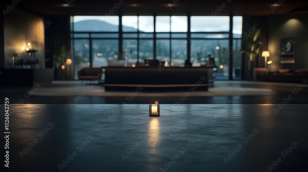 Obraz premium Luxurious Indoor Pool with Panoramic Mountain View