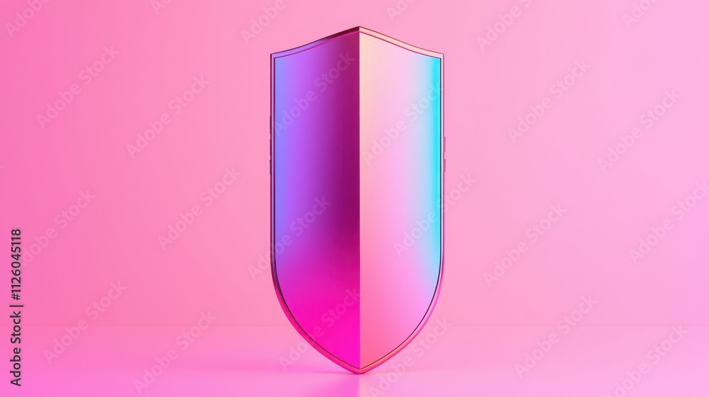 Spam call phone and protection concept. Colorful shield on a pink background symbolizing protection and security. Spam call phone and protection concept. Colorful shield on a pink background symbolizing protection and security.