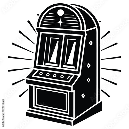 Shining Machine silhouette vector illustration Isolated on White Background