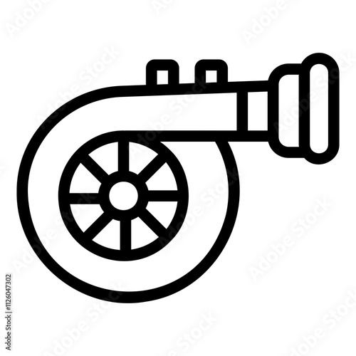 turbo engline Line Icon