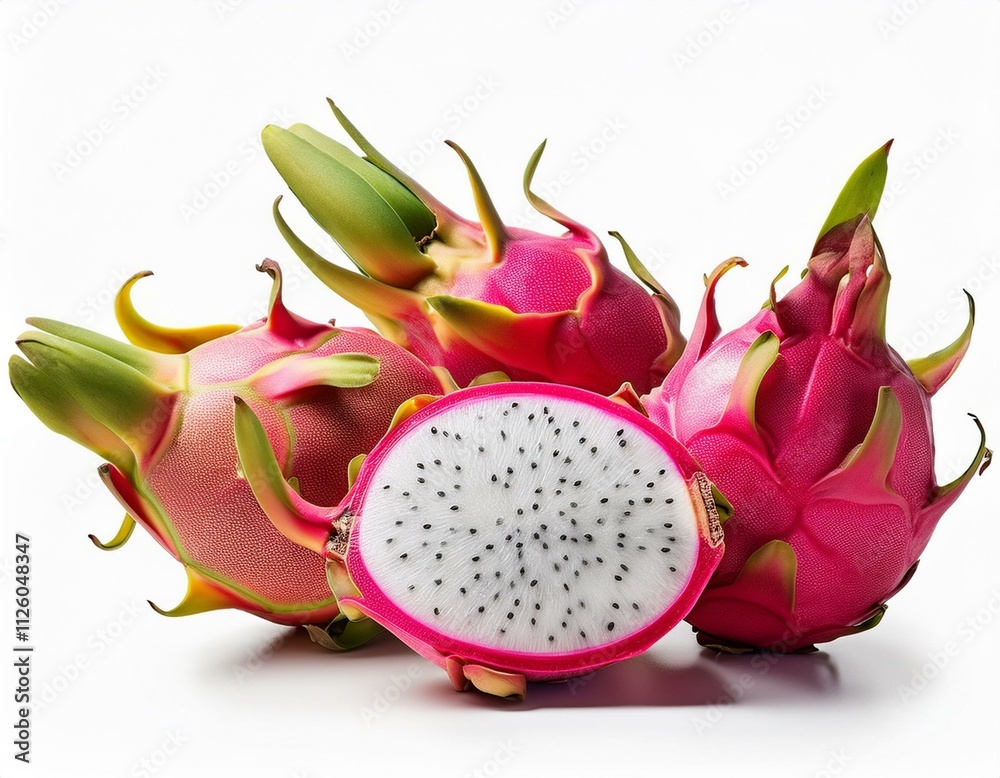 Dragonfruit, Pitaya isolated in white Dragonfruit, Pitaya isolated in white