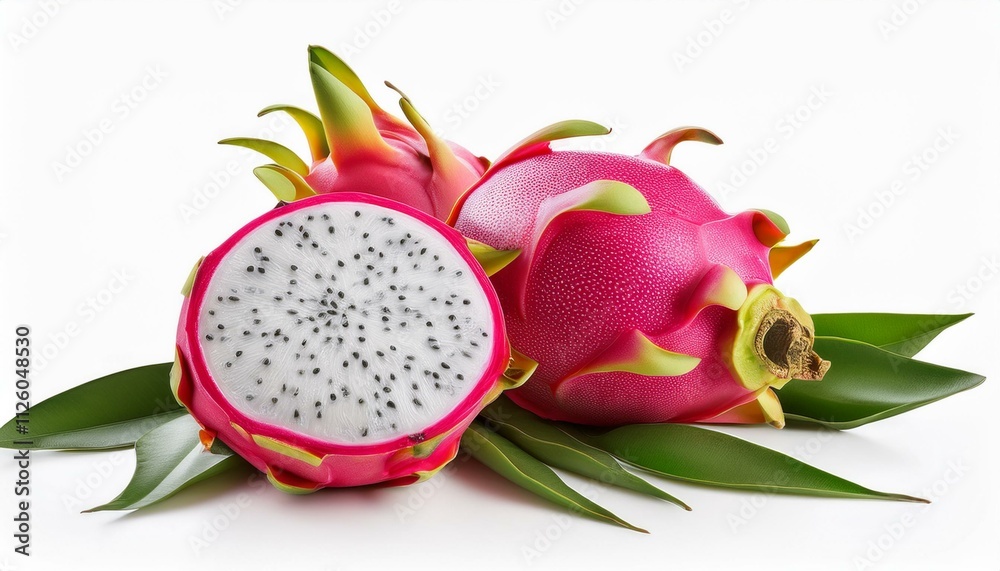 Dragonfruit, Pitaya isolated in white Dragonfruit, Pitaya isolated in white