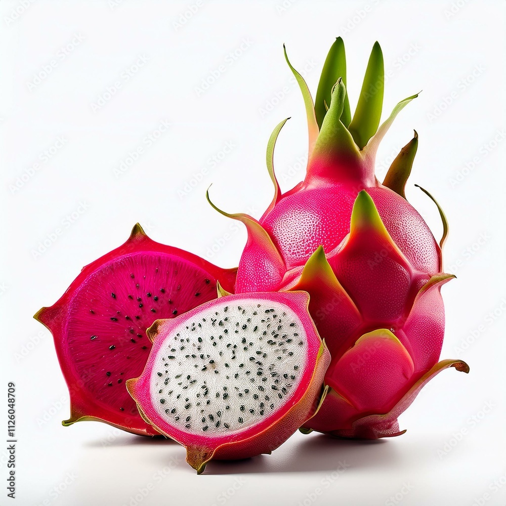 Dragonfruit, Pitaya isolated in white Dragonfruit, Pitaya isolated in white