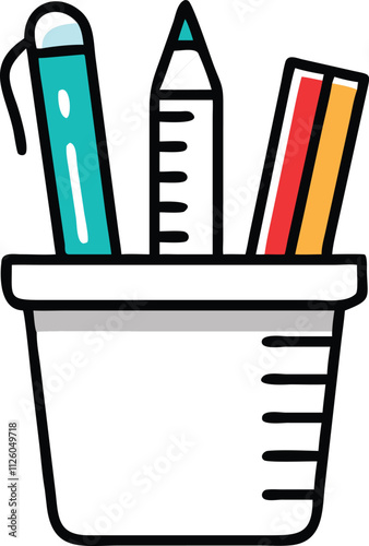 Stylish Pencil Holder icon vector Isolated on White Background