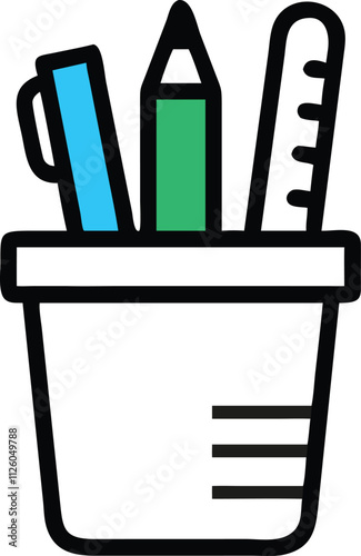 Stylish Pencil Holder icon vector Isolated on White Background