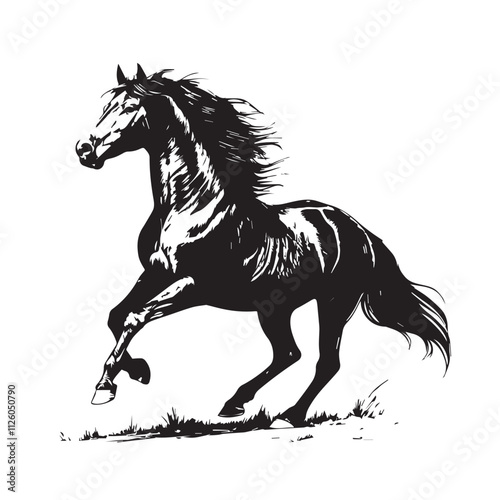 A drawing of a horse vector photo