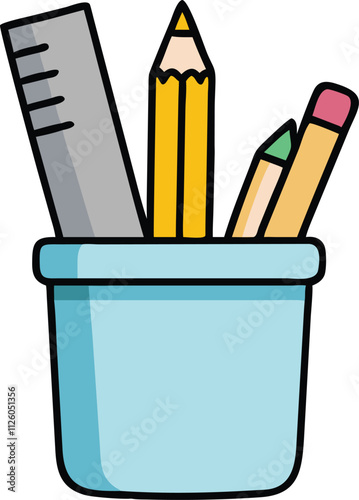 Stylish Pencil Holder icon vector Isolated on White Background
