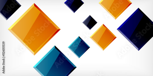 Free Download Colorful squares with reflections abstract background design. Vector Illustration For Wallpaper, Banner, Background, Card, Book Illustration, landing page - GFXLoad